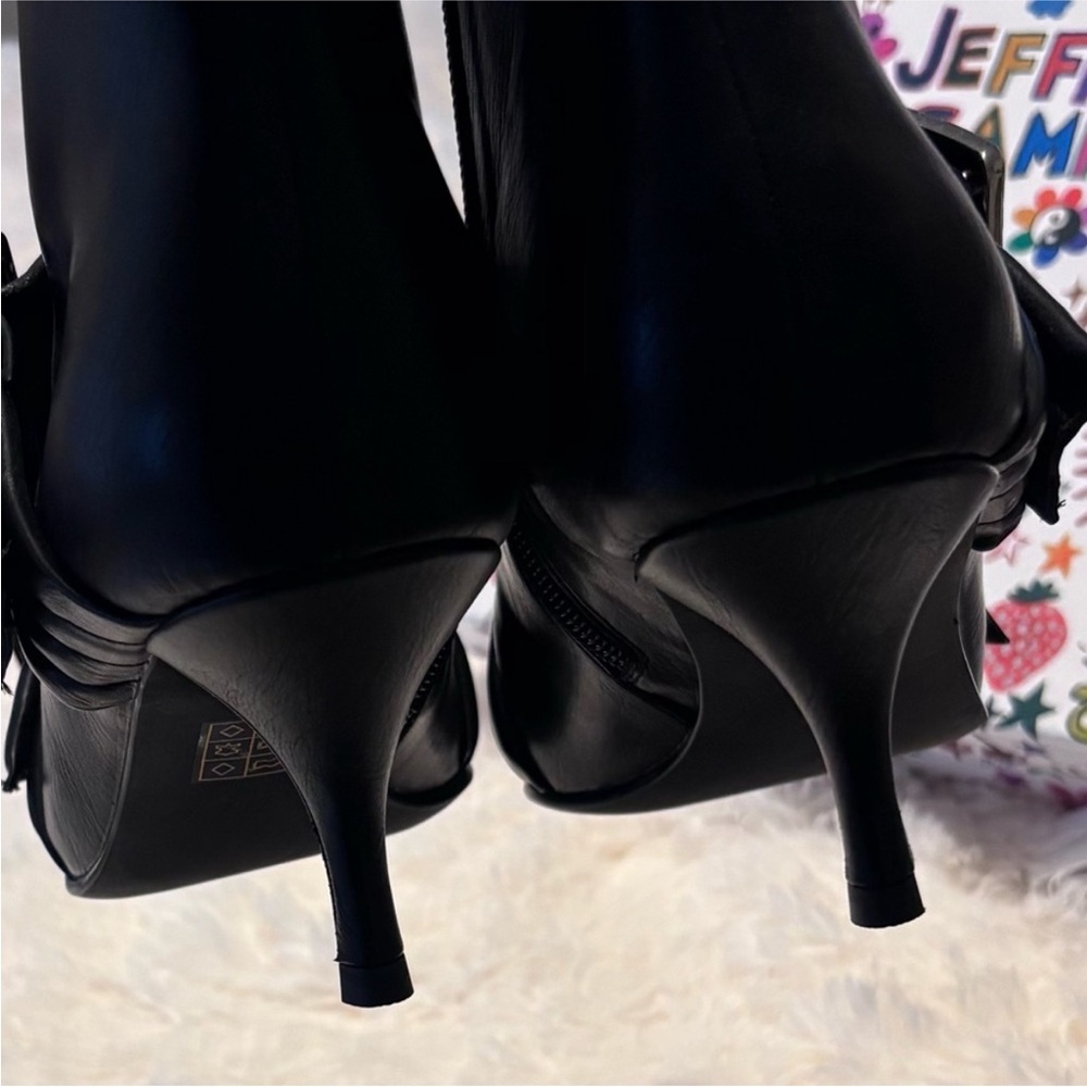 NIB/NWT Jeffery Campbell UP-2-DATE Boot 8.5 OXFD/SANG BLACK SILVER Kitten Bootie - Picture 9 of 16